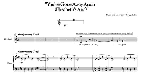 "You've Gone Away Again" — Elizabeth's Aria from "Frankenstein"